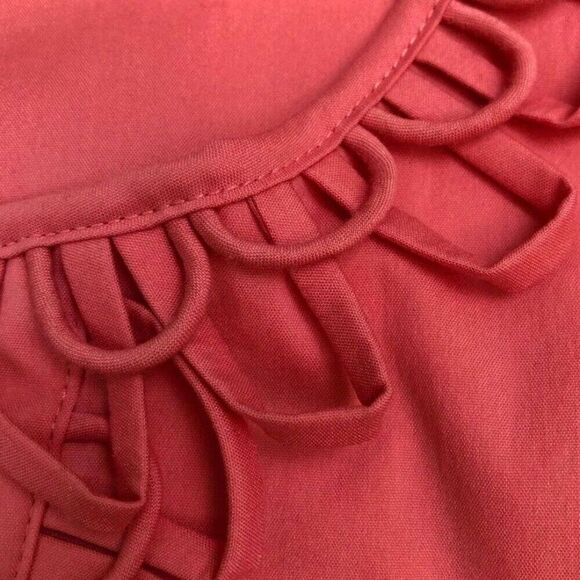 Alfani V-Neck Sleeveless Top Size 2 Coral Color Button Front - Picture 3 of 7